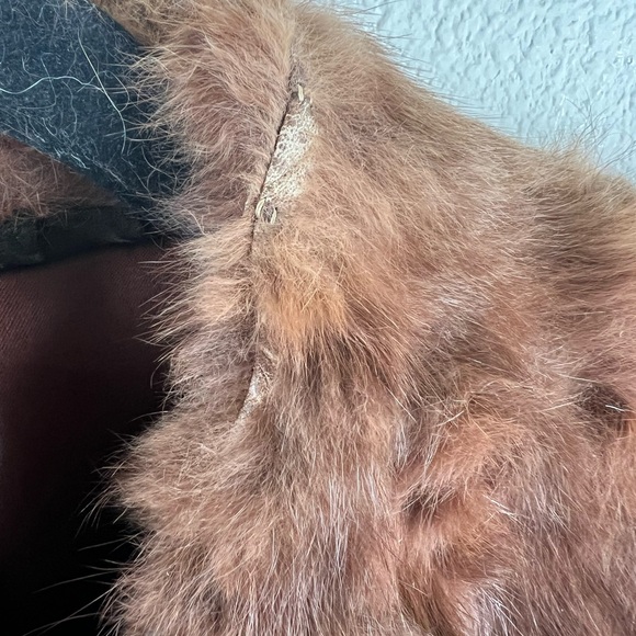 Vintage Midcentury Chocolate Brown Chinchilla Fur Coat Long - Picture 5 of 11